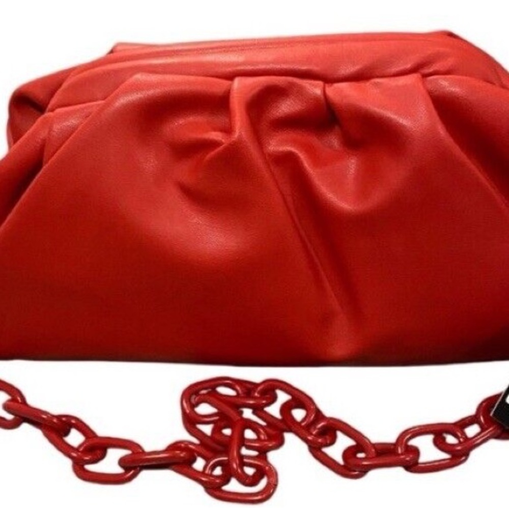 BADGLEY MISCHKA Ruched Convertible Clutch - Red NWT. Retails for $129. - Picture 7 of 9